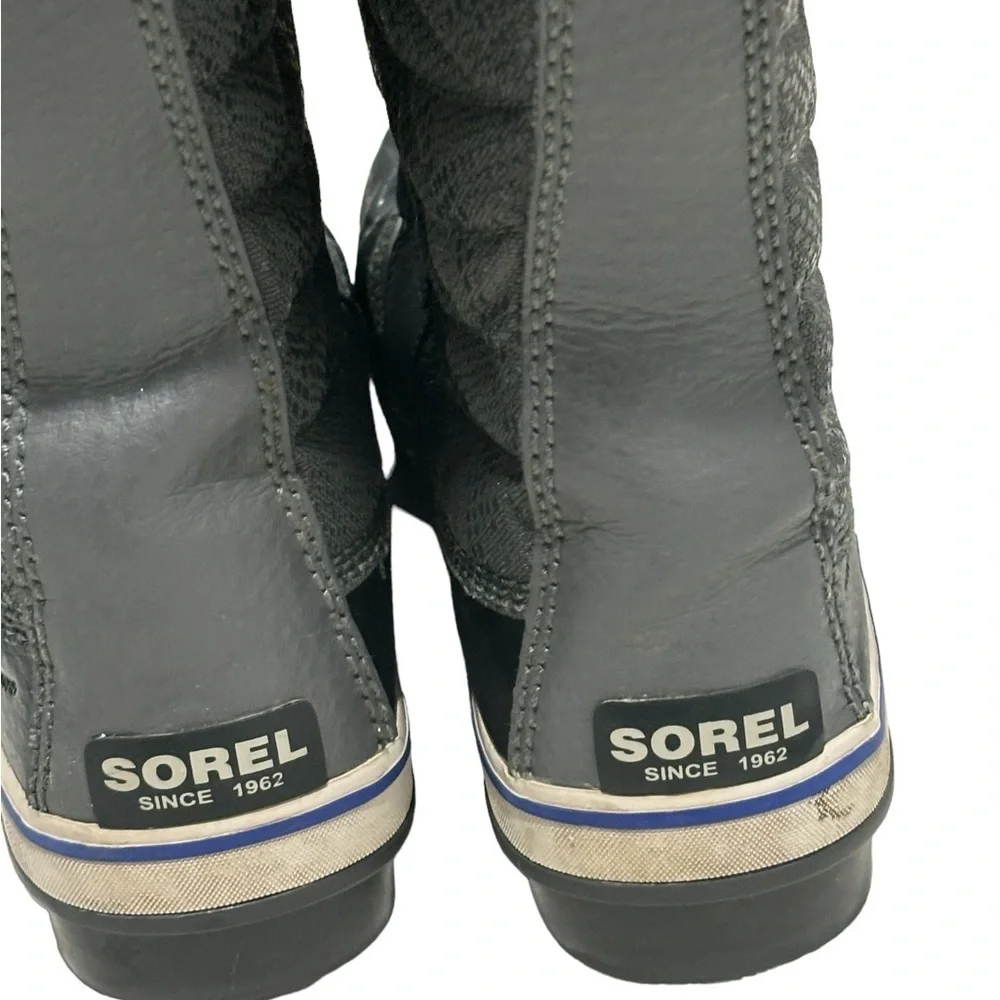 Sorel Tofino II women’s Winter Faux Fur Trim Quilted gray Black Boots size 8.5